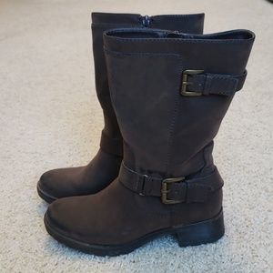 Dark brown mid calf boots, size 6